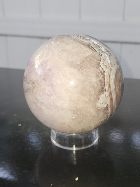 Amethyst lace agate sphere! 1.15 pounds, 85mm, 3.3 inches