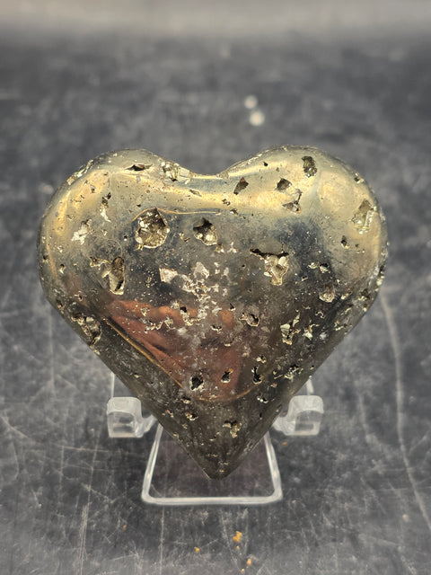 Pyrite heart! 3.3 ounces, 1.8 inches wide, 1.8 inches tall