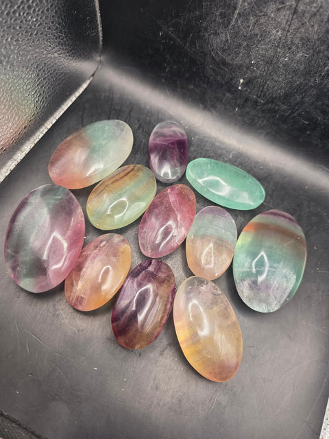 Candy florite palm stone! 2 too 2.5 inches!