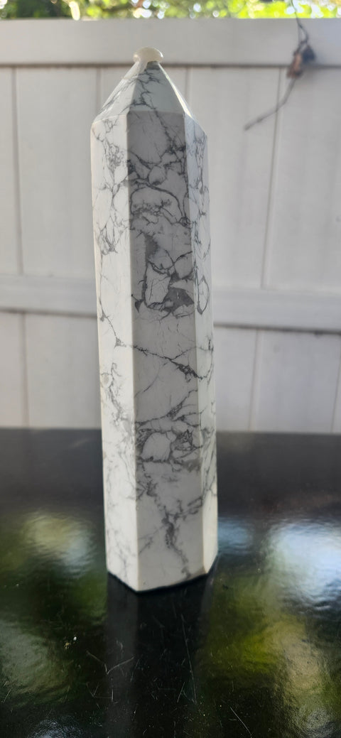 Large howlite tower, 7.5 inches, 1.4 pounds