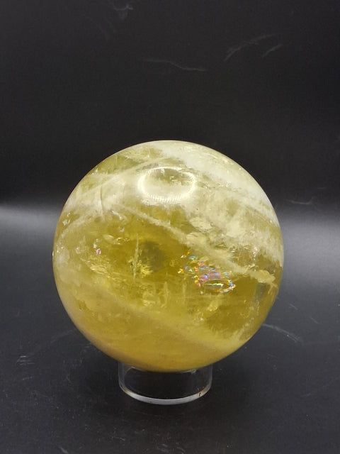 Citrine sphere! 73.2mm, 2.8 inches, 1.3 pounds! #rainbows