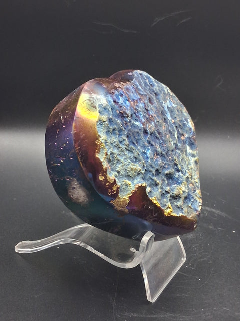 Aura quartz heart! 14 ounces, 3.5 inches by 3.5 inches
