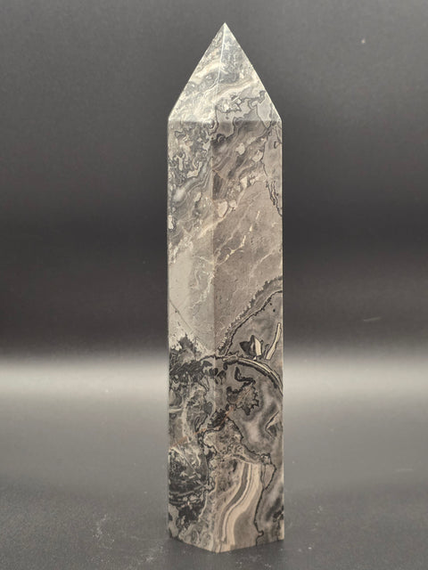 Large Picasso jasper tower! 7 inches tall, 1.4 pounds