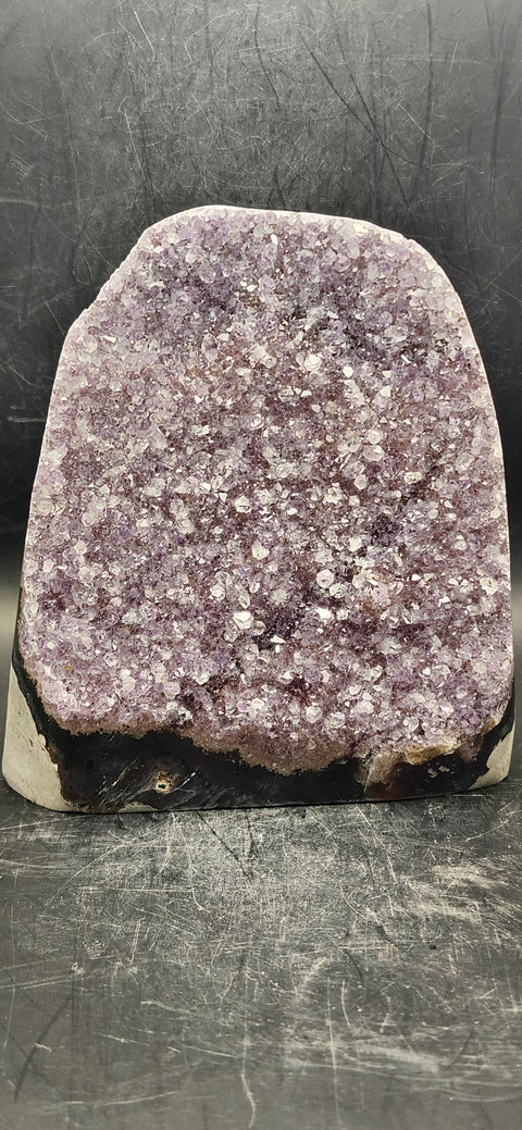 Amethyst cut base free form! 2.5 pounds, 4.75 inches tall, 4 wide, 3 thick