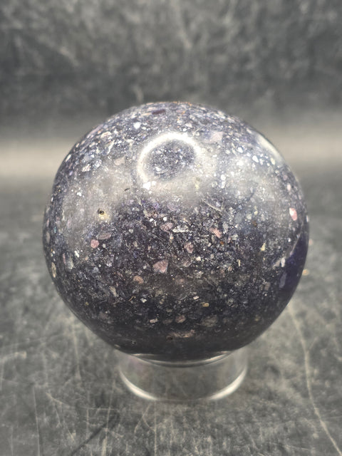 Lepidolite sphere! 60.5mm, 2.3 inches, 10.1 ounces