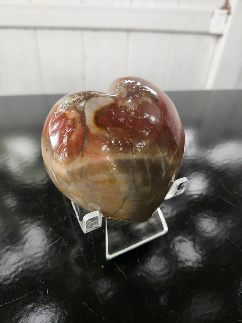 Polychrome jasper heart! 10.3 ounces, 3.5 inches wide