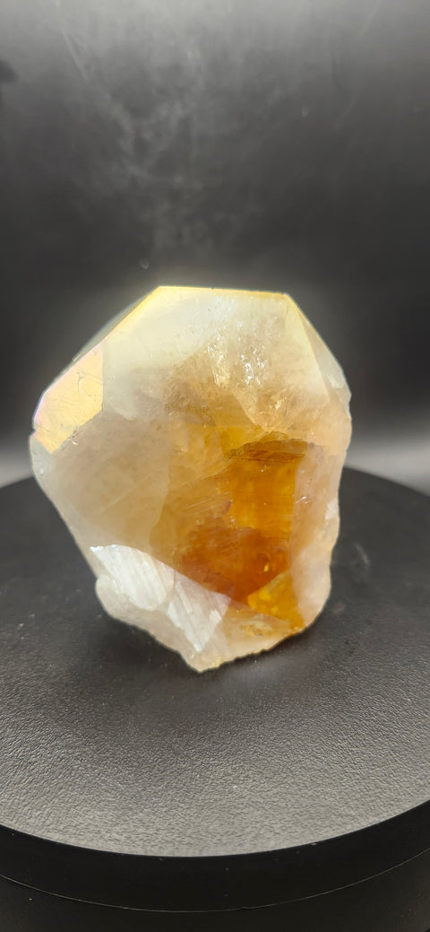 Angel aura citrine polished top point! 7 ounces