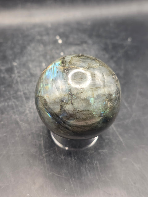 Labradorite sphere! 50.3mm, 1.9 inches, 6.4 ounces