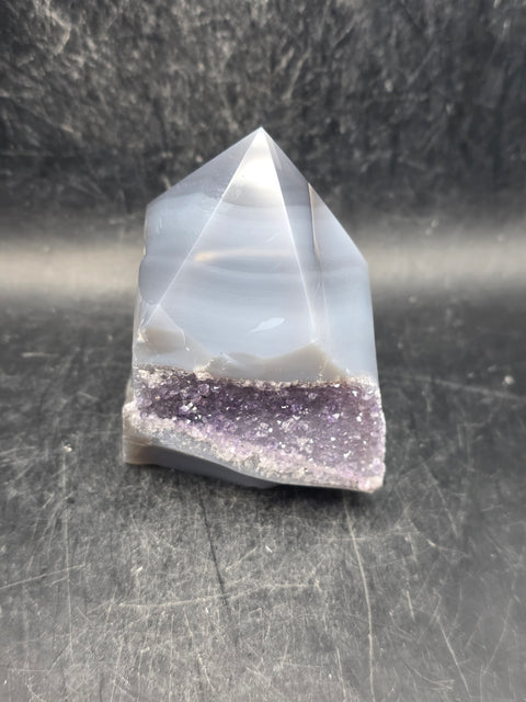 Druzy agate polished top point! 12 ounces, 3 inches tall, 2.4 inches long