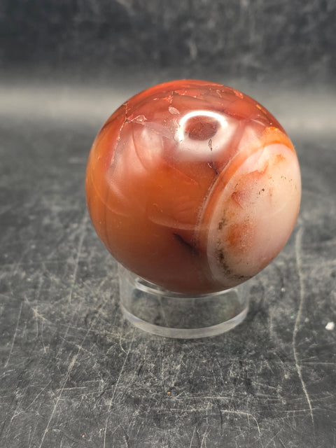 Carnelian agate egg! 6 ounces, 2.3 inches tall, 1.8 inches wide