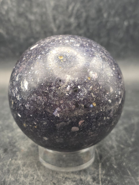 Lepidolite sphere! 61.6mm, 2.4 inches, 10.8 ounces
