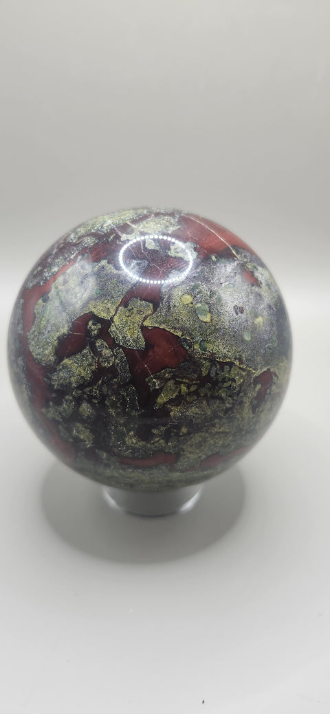 Dragon bloodstone sphere! 75mm, 2.95 inches, 1.8 pounds