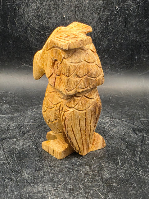 Palo santo hand carved owl figurine!! 2.9 inches tall