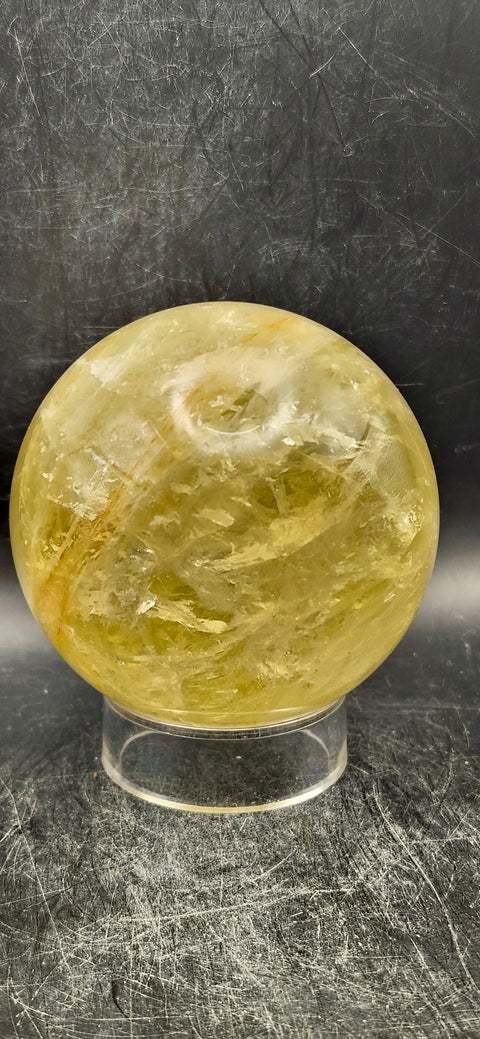 Citrine sphere! 74.4mm, 2.9 inches, 1.4 pounds!