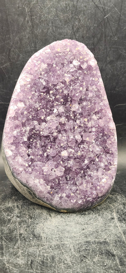 Amethyst cut base free form! 1.6 pounds, 4 inches tall, 3 inches wide