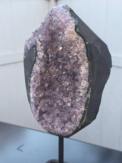 XXL grade AA amethyst on metal stand 4.15 pounds 11 inches tall with stand