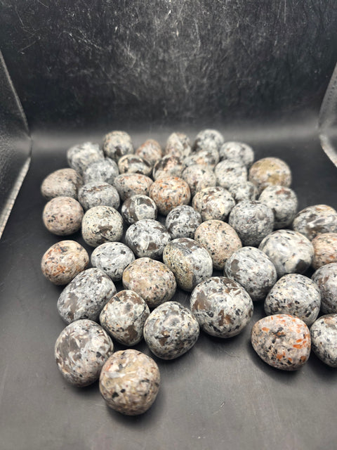 Yooperlite flame stone tumbles set of 5! .9 too 1.2 inches long