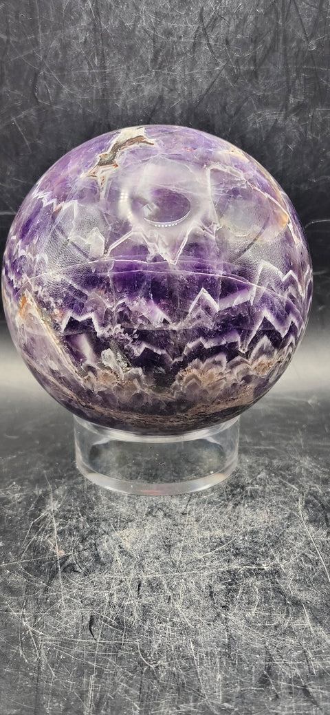 Dream amethyst sphere 78.6mm, 3 inches, 1.7 pounds!