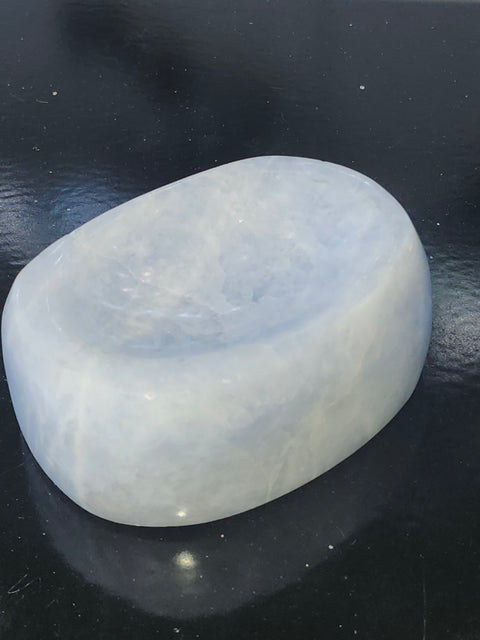 Blue calcite offering bowl/ soap dish! 13 ounces,3.5 inches