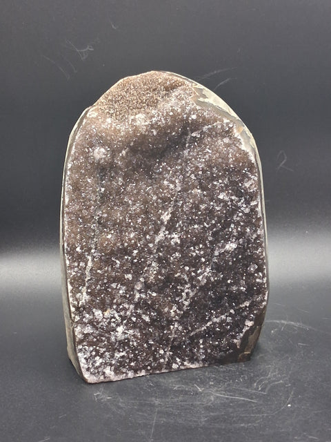 Chocolate amethyst cut base free form! 2.4 pounds, 4.5 inches tall