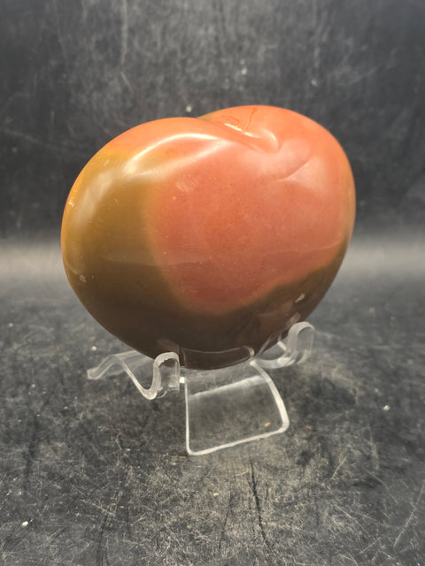 Polychrome jasper heart! 12.3 ounces, 3.2 inches wide, 2.7" tall