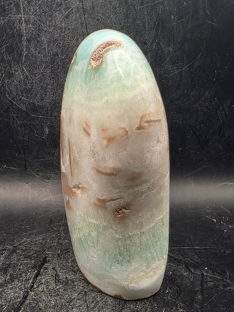 Caribbean calcite free form! 1.2 pounds, 4 inches tall, 2.9 wide!