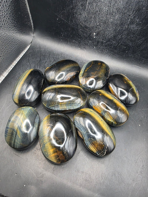 Blue tiger eye palm stone! 2 too 2.5 inches!