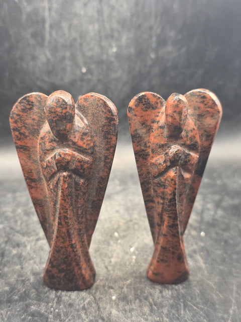 Mahogany red obsidian gemstone angel! 3 inches tall!