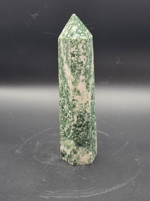 Large tree agate tower! 11 ounces, 5.5 inches tall