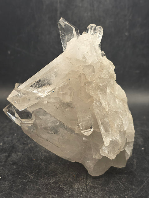 Clear quartz cluster! 13.2 ounces, 3.8 inches by 2.8 inches!