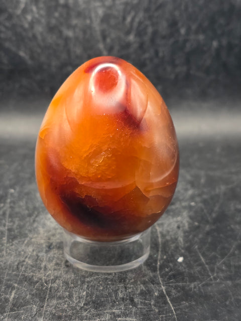Carnelian agate egg! 7.2 ounces, 2.5 inches tall, 1.9" wide
