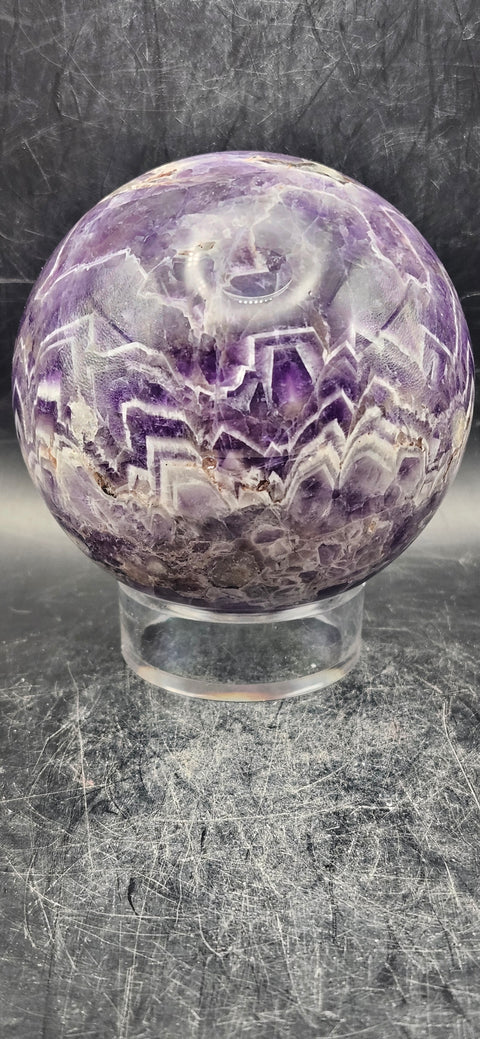 Dream amethyst sphere 78.6mm, 3 inches, 1.7 pounds!