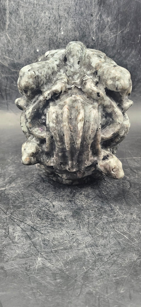 Flame stone "yooperlite" Medusa head! 15 ounces, 2.9 inches tall!