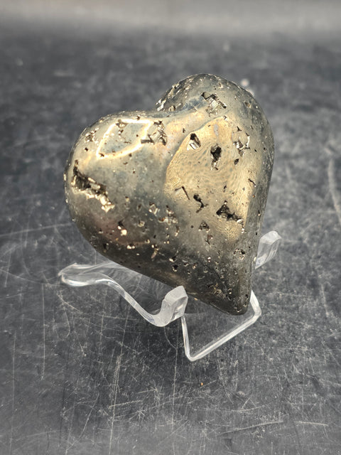 Pyrite heart! 3.3 ounces, 1.8 inches wide, 1.8 inches tall