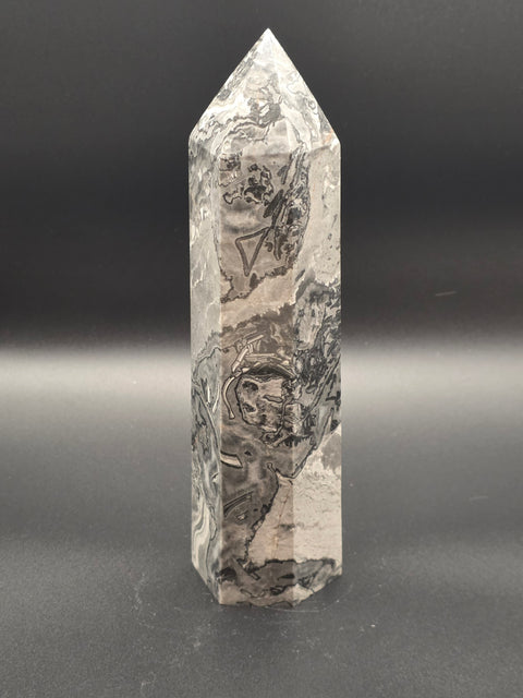 Large Picasso jasper tower! 7 inches tall, 1.4 pounds