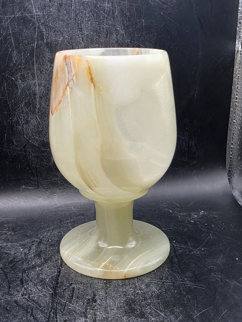 Onyx goblet! 12.5 ounces, 4.8 inches tall, 2.7 inches wide!