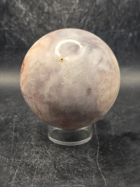 Pink amethyst flower agate sphere! 66mm, 2.6 inches, 13.8 ounces