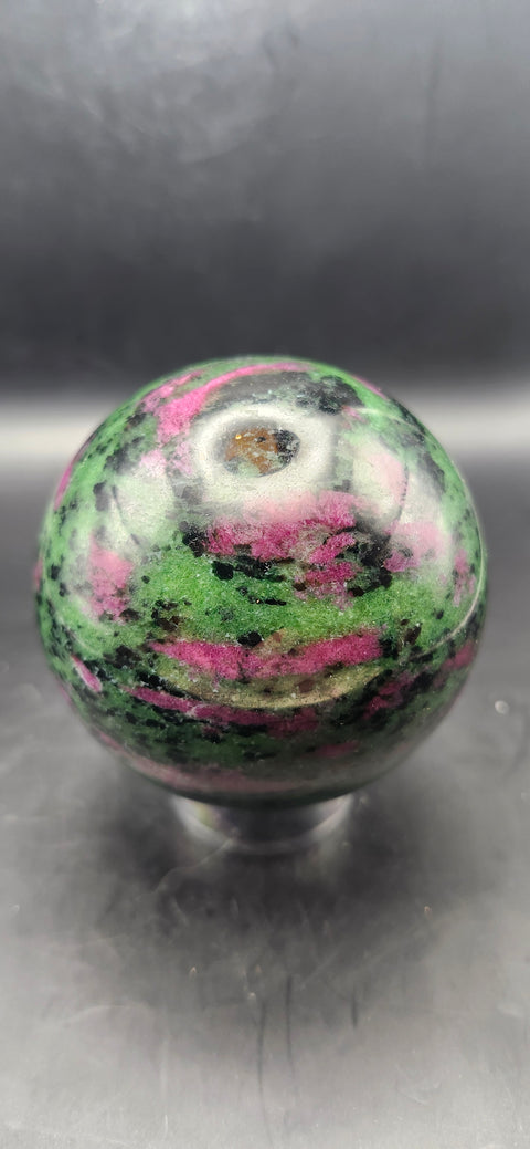 Ruby in zoisite sphere! 65.5mm, 2.57 Inches, 1 pound