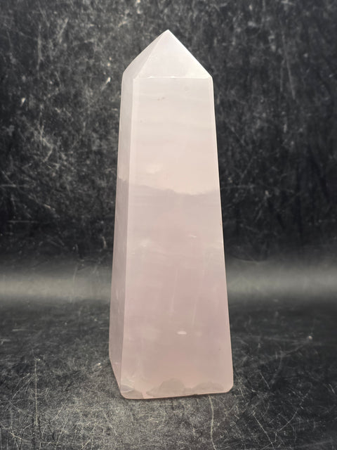 Pink mangano calcite tower! 4.8 inches tall, 11.5 ounces