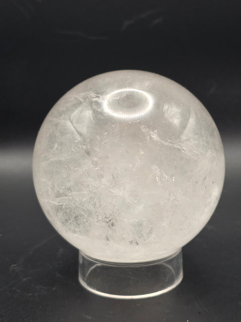 Large clear quartz sphere! 79.3mm, 3.1 inches, 1.8 pounds