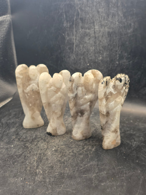 Moonstone gemstone angel! 3 inches tall, 2 ounces!