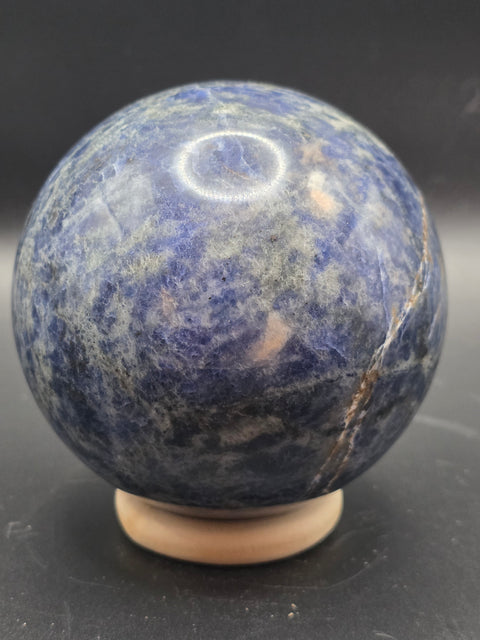Sodalite sphere! Uv reactive, 78.9mm, 3.1 inches, 1.7 pounds