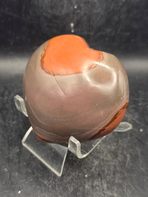 Polychrome jasper heart! 9 ounces, 3 inches wide, 2.8" tall