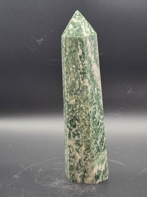 Large tree agate tower! 11 ounces, 5.5 inches tall