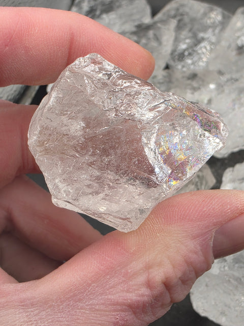 2 pieces / 4 ounces, satyaloka azeztulite quartz #rainbows!!