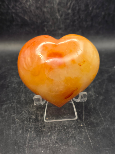 Carnelian agate heart! 2.7 inches wide, 2.4 inches tall