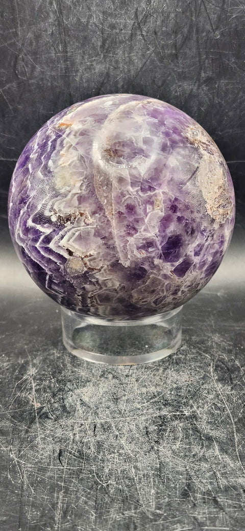 Dream amethyst sphere 78.6mm, 3 inches, 1.7 pounds!