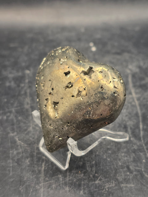 Pyrite heart! 3.3 ounces, 1.8 inches wide, 1.8 inches tall