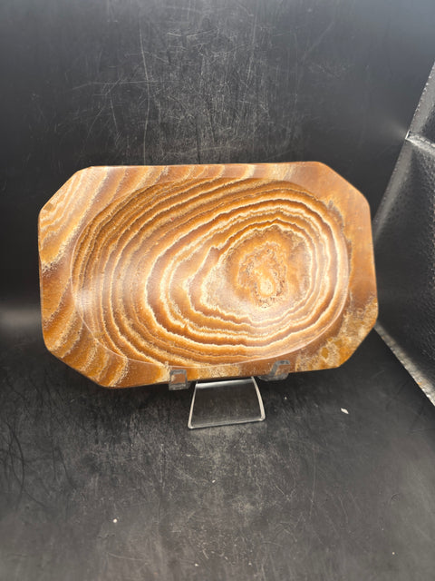Large aragonite rectangle dish! 12.4 ounces, 6.7 inches by 4.2"