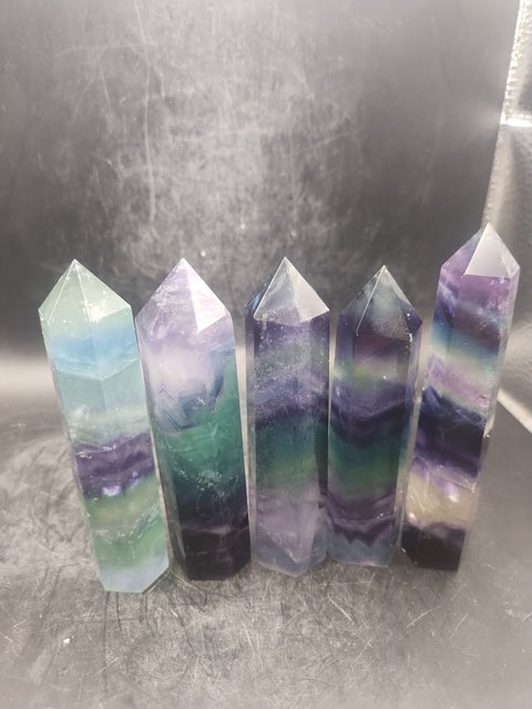 Natural florite tower! 3.4 too 3.9 inch!